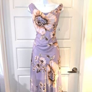 Roz & Ali Lavender Floral Midi Dress